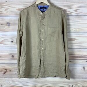 Anation Z Linen Shirt Mens US XL Tailored Fit Business Casual Travel